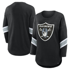 Las Vegas Raiders Women's Plus Size Redzone 3/4-Sleeve Scoop Neck T-Shirt Black | Fanatics