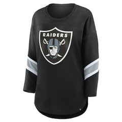 Las Vegas Raiders Women's Plus Size Redzone 3/4-Sleeve Scoop Neck T-Shirt Black | Fanatics
