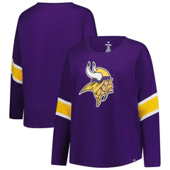 Minnesota Vikings Women's Plus Size Redzone 3/4-Sleeve Scoop Neck T-Shirt Purple | Fanatics