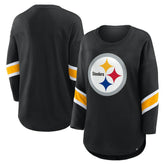 Pittsburgh Steelers Women's Plus Size Redzone 3/4-Sleeve Scoop Neck T-Shirt Black | Fanatics