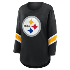 Pittsburgh Steelers Women's Plus Size Redzone 3/4-Sleeve Scoop Neck T-Shirt Black | Fanatics