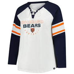 Chicago Bears Women's Plus Size Redzone Lace Up Long Sleeve T-Shirt White | Fanatics