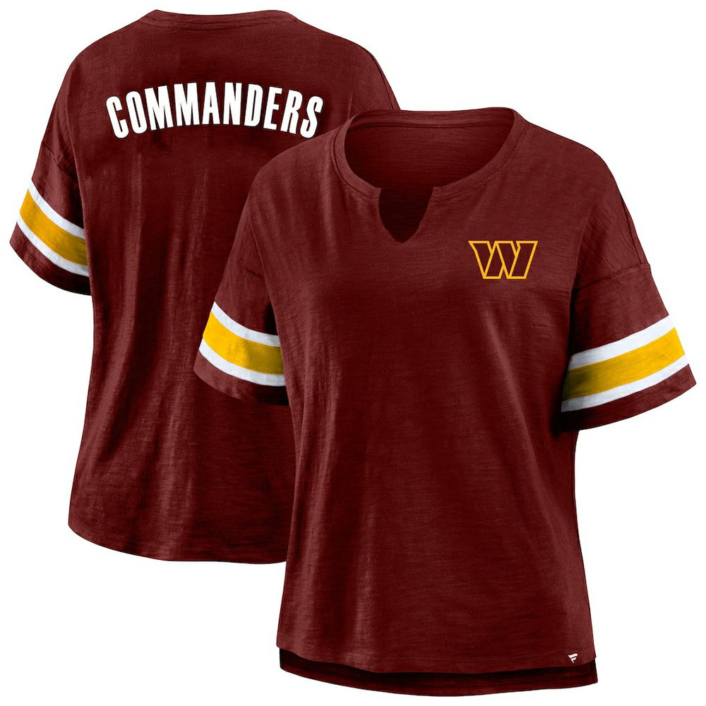 Washington Commanders Women's Plus Size Redzone Notch Neck T-Shirt Burgundy | Fanatics