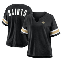 New Orleans Saints Women's Plus Size Redzone Notch Neck T-Shirt Black | Fanatics