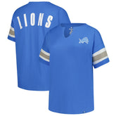 Detroit Lions Women's Plus Size Redzone Notch Neck T-Shirt Blue | Fanatics