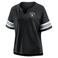 Las Vegas Raiders Women's Plus Size Redzone Notch Neck T-Shirt Black | Fanatics
