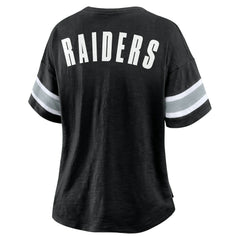Las Vegas Raiders Women's Plus Size Redzone Notch Neck T-Shirt Black | Fanatics