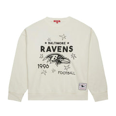 Baltimore Ravens Women's Plus Size Shooting Star Sweatshirt Cream | Mitchell & Ness
