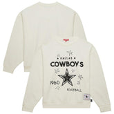 Dallas Cowboys Women's Plus Size Shooting Star Sweatshirt Cream | Mitchell & Ness