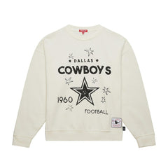 Dallas Cowboys Women's Plus Size Shooting Star Sweatshirt Cream | Mitchell & Ness