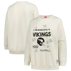 Minnesota Vikings Women's Plus Size Shooting Star Sweatshirt Cream | Mitchell & Ness