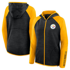 Pittsburgh Steelers Women's Plus Size End Around Pass Full-Zip Hoodie Black | Fanatics