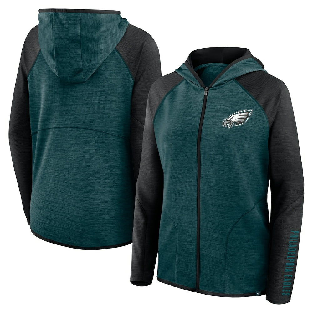 Philadelphia Eagles Women's Plus Size End Around Pass Full-Zip Hoodie Midnight Green | Fanatics