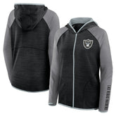 Las Vegas Raiders Women's Plus Size End Around Pass Full-Zip Hoodie Black | Fanatics