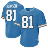 Calvin Johnson Detroit Lions Retired Player Name & Number Mesh Top Blue | Mitchell & Ness