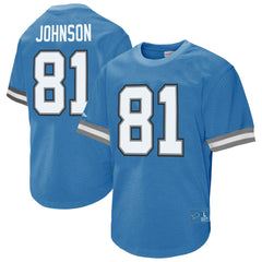 Calvin Johnson Detroit Lions Retired Player Name & Number Mesh Top Blue | Mitchell & Ness