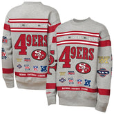 San Francisco 49ers Youth Throwback All-Over Print Fleece Sweatshirt Gray | Mitchell & Ness