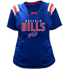 Josh Allen Buffalo Bills Women's Plus Size Name & Number Raglan Lace V-Neck T-Shirt Royal | Fanatics