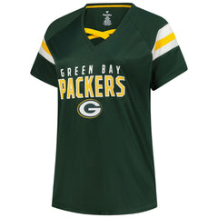 Jordan Love Green Bay Packers Women's Plus Size Name & Number Raglan Lace V-Neck T-Shirt Green | Fanatics