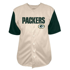 Jordan Love Green Bay Packers Big & Tall Baseball Button-Up Shirt Cream | Fanatics