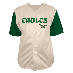 Saquon Barkley Philadelphia Eagles Big & Tall Baseball Button-Up Shirt Cream | Fanatics