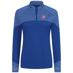 Chicago Cubs Levelwear Women's Classic Stripes Insignia 2.0 Raglan Quarter-Zip Top - MLB