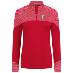 St. Louis Cardinals Levelwear Women's Classic Stripes Insignia 2.0 Raglan Quarter-Zip Top - MLB