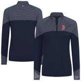Boston Red Sox Levelwear Women's Classic Stripes Insignia 2.0 Raglan Quarter-Zip Top - MLB