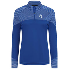 Kansas City Royals Levelwear Women's Classic Stripes Insignia 2.0 Raglan Quarter-Zip Top - MLB