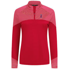 Los Angeles Angels Levelwear Women's Classic Stripes Insignia 2.0 Raglan Quarter-Zip Top - MLB