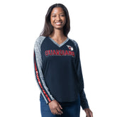 Cleveland Guardians G-III 4Her by Carl Banks Women's Top Dog Raglan Long Sleeve V-Neck T-Shirt - MLB
