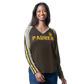 San Diego Padres G-III 4Her by Carl Banks Women's Top Dog Raglan Long Sleeve V-Neck T-Shirt - MLB