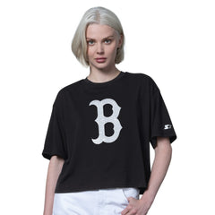 Boston Red Sox Starter Women's Holy Grail Boxy Cropped T-Shirt - MLB