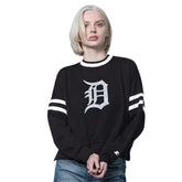 Detroit Tigers Starter Women's Rally Cropped Drop Shoulder Crewneck Sweatshirt - MLB