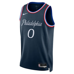 Tyrese Maxey Philadelphia 76ers Unisex 2025/26 Swingman Jersey Navy City Edition - NBA