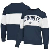 Dallas Cowboys Lauren James Women's Bling Colorblock Terry Sweatshirt Navy | NFL