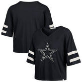 Dallas Cowboys '47 Women's Premier Scout Cropped V-Neck T-Shirt Navy | 47 brand