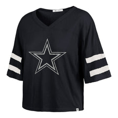 Dallas Cowboys '47 Women's Premier Scout Cropped V-Neck T-Shirt Navy | 47 brand