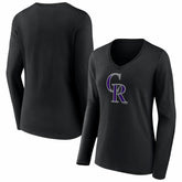 Colorado Rockies Women's Logo Long Sleeve V-Neck T-Shirt - MLB