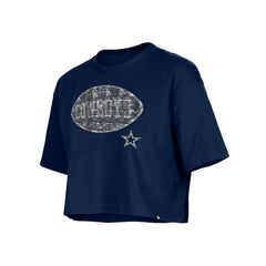 Dallas Cowboys New Era Girl's Flip Sequin Boxy T-Shirt Navy | NFL