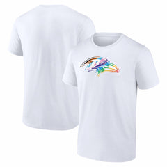 Baltimore Ravens Logo Pride T-Shirt White | NFL