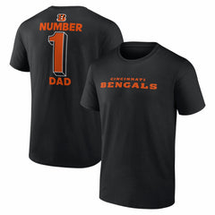 Cincinnati Bengals #1 Dad Jersey T-Shirt Black | NFL