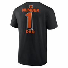 Cincinnati Bengals #1 Dad Jersey T-Shirt Black | NFL