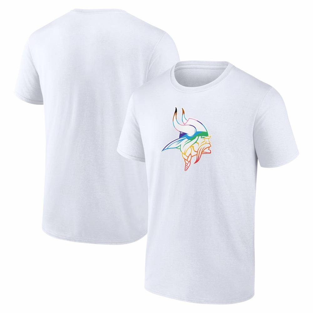 Minnesota Vikings Logo Pride T-Shirt White | NFL