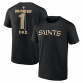 New Orleans Saints #1 Dad Jersey T-Shirt Black | NFL