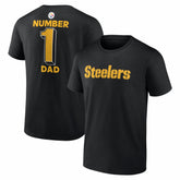 Pittsburgh Steelers #1 Dad Jersey T-Shirt Black | NFL