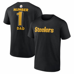 Pittsburgh Steelers #1 Dad Jersey T-Shirt Black | NFL