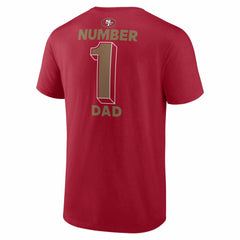 San Francisco 49ers #1 Dad Jersey T-Shirt Scarlet | NFL