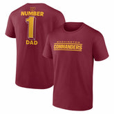 Washington Commanders #1 Dad Jersey T-Shirt Burgundy | NFL