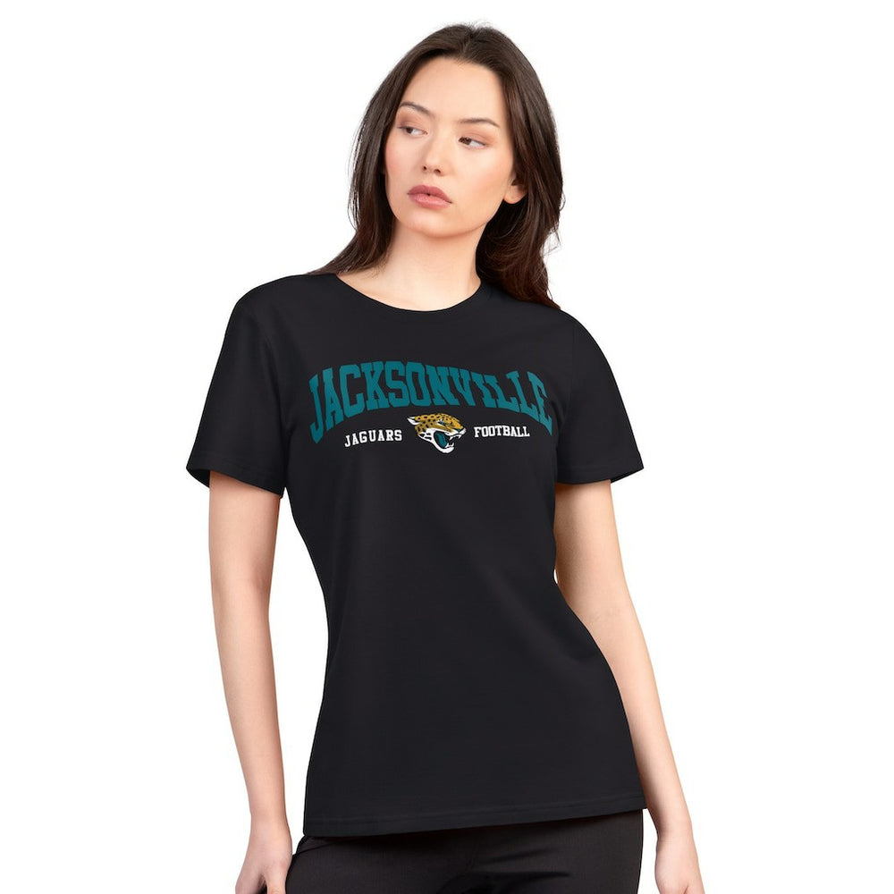 Jacksonville Jaguars G-III 4Her by Carl Banks Women's Super-Slim Lightweight Winning Crew T-Shirt Black | NFL